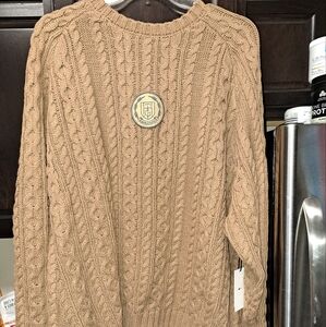 Honor The Gift Men's Brown Cable Knit Jumper Sweater - NWT - Size X L